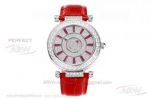 Swiss Copy Franck Muller Round Double Mystery 42 MM Diamond Pave Red Leather Automatic Watch